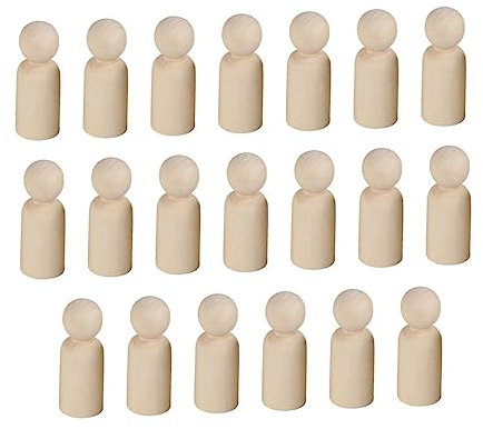 Toyvian 20st Unfertige Steckpuppen Holzpuppen Zum Bemalen Holzpuppe Selber Machen Juguetes Para Niños Naturholzfiguren Leere Stiftpuppen Spielzeug Hölzern Marionette Kind Reines Holz