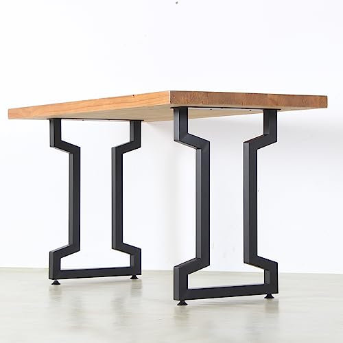 GPDD Metall Tischbeine H28 x W17.7 Zoll Heavy Duty Gusseisen Schwarz Schreibtischbeine DIY Couchtisch Beine, Büro Tischbeine Computer Schreibtisch Beine Landhausstil Tischbeine, 2er Set