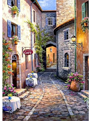 DAERLE Paysage Peinture Diamant Adulte, 5D Diamond Painting Complet Paysage, Diamant Kit Enfants, DIY Diamant Strass Point de Croix Cristal Painting pour Murale Décoration 30x40cm