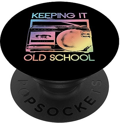 Keeping It Old School Retro 80er 90er Boombox Music PopSockets mit austauschbarem PopGrip