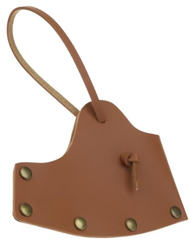 VGOL Gaine de Lame de Hache en Cuir Housse de Protection Tête de Hache avec Clous à Pression Hache à Lame Unique pour Le Jardinage Extérieur, Marron Clair