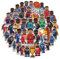 Basketball Aufkleber N-B-A Sticker Set 50 Stücke Niedlich Deko für Auto Laptop Skateboard Fahrrad Moped Motorrad Fahrrad Computer,Geeignet für Erwachsene Kinder