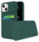Compatible avec Coque iPhone 13 Antichoc avec Porte Carte, Etui iPhone 13 Silicone avec Protection Cache Camera Coulissant Coque de Telephone Ultra Fine Housse (Vert foncé)