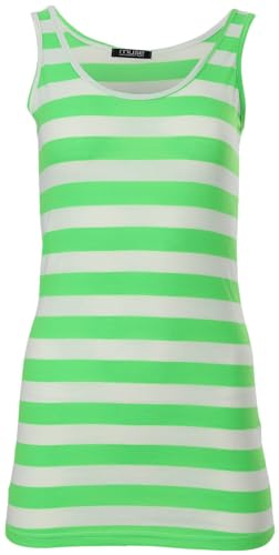 Easy Young Fashion - Damen Basic Trägertop - ärmelloses Longtop Extra Lang - Skinny Fit 9002 - OneSize