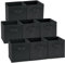 EZOWare Aufbewahrungskörbe Faltbare Würfel-Aufbewahrungsboxen, 8er-Set, Faltbare Aufbewahrungsbox für Kleinkinder, Kinderzimmer, Zuhause, 26,7x26,7x28cm / Dunkles -Schwarz
