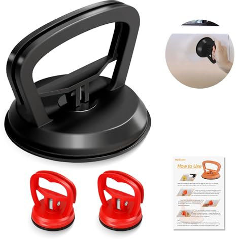 Meibeidor Extractor de abolladuras, 3 piezas de extractor de abolladuras de automóvil, kit de extractor de abolladuras sin pintura, potente herramienta de eliminación de abolladuras con ventosa para
