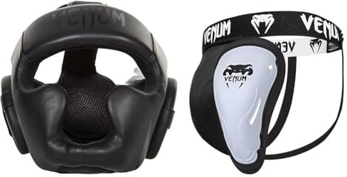 Venum Unisex Baş koruması Challenger 2.0 Kopfschutz, Schwarz/Matt, Einheitsgröße EU & Unisex dyb beskyttelse udfordring Tiefschutz, Schwarz/Weiß, M EU