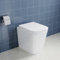 ELEGANT Close Coupled Toilet With Soft Close Seat, Modern Bathroom Ceramic Unit, High Gloss White, Wide Shape Square Pan Seat
