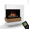 GLOW FIRE Wasserdampf Kamin PLANCK hoch Links (Standkamin) - Elektrokamin mit realistischen LED 3D-Flammen, Knistereffekt & Fernbedienung, 109x110 cm - Opti-Myst 600 Elektro Kamin mit Holz-Deko, Weiß