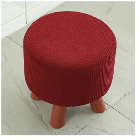 moismk Hockerbezug Rund Fußhocker Bezug Ottomane Rund Schonbezug Stretch Husse für Fußhocker Ottomanischer Hocker-Bezug Überzug Hocker Protector Waschbar(#15)