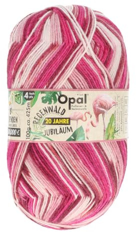 Opal Regenwald 20 Jahre Jubiläum (420m) 6-fädiges Garn - Wollmischung, zum Stricken warmer Socken mit einzigartigen Farbmustern, 1453, 1 x 150g