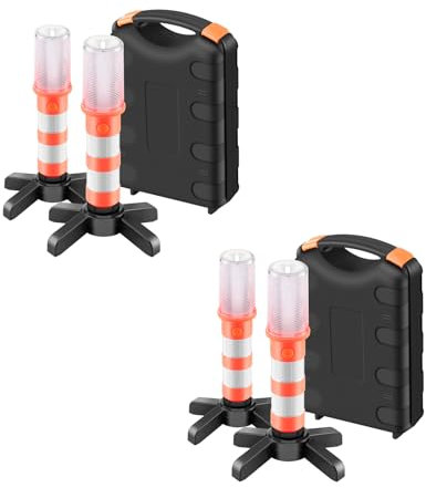 ZONJIE 2 Leuchten LED Notfall Flares Set, Rotes Licht für Autobahn Straß Sicherheitsleuchte Camping-Lampe Alternative zu Sicherheitsdreieck LED-Notfall (4)
