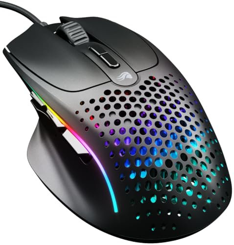 Glorious Gaming Model I 2 Wired - Souris de Jeu Filaire : 9 Boutons programmables (2 échangeables), 66 g, capteur Optique 26k, switches 80 M de clics, MMO/MOBA/FPS, appuie-Pouce latéral, Noir