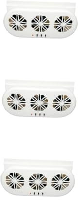 JECOMPRIS 3 Pièces Ventilateur De Ventilation De Voiture Climatiseur Portable Climatiseur Solaire Climatiseur Portatif De Voiture Ventilateur D'aération Ventilateur De Voiture Abdos Blanche