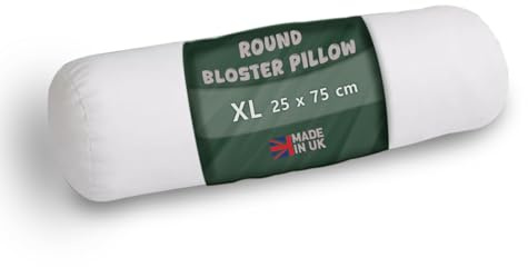Bolster Pillow Roll XL (25 x 75 cm) Support Pillows, Round Roll Pillow Bolster Insert, Hollowfibre Roll Neck Bolster Pillow Ergonomically Designed Cylinder Bolster Body Pillow (White)