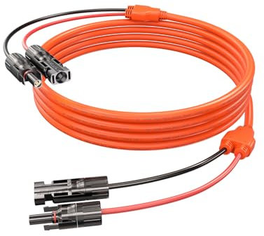 Tonton 4mm² Solarkabel Balkonkraftwerk, Anschlusskabel mit Stecker, beidseitig für Solarmodule PV Solarleitung, Solaranlage Solarpanel Verlängerung für Haus, Wohnmobil und Solaranlagen (4mm² 3Meter)