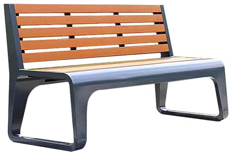 Gtzly Metall Gartenbank, Lattenrostbänke mit Bank, Parkbank, Außenstühle, 2–3-Sitzer for Hof, Rasen, Veranda, Terrasse, Zweisitzer-Stuhl(Yellow)