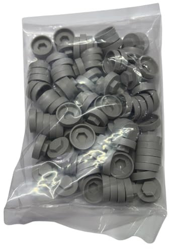 The Flashings Factory Box of 50 Grey Hex Screw Caps (16mm) - Hex Plastic Caps for Screws with 16mm Washer Designed for Roofing Screws & Cladding (50)