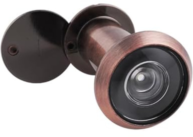 16 mm Copper Spy Hole, Wide Angle Door Viewer Security Spy Hole for Front Door, Suitable for 35-60mm Thick Doors (Antique Copper)