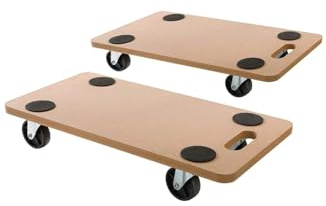 Set mit 2 Sackkarren 60 x 30 cm mit Transportrollen, Tragkraft 200 kg, Holzfuß mit Griffen