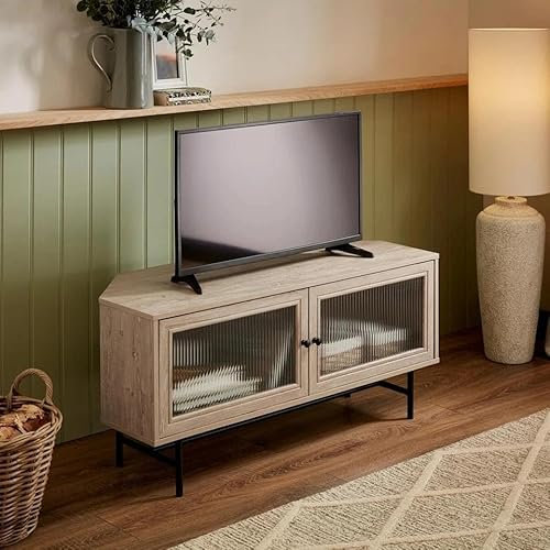 OTZ TV Trolley Unit With Wood and Glass doors For TVs upto 40.