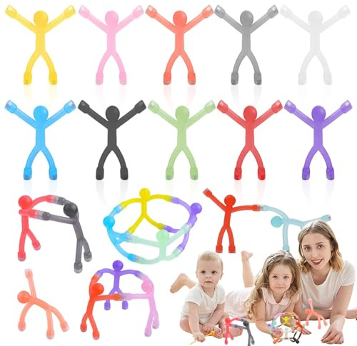 Mikqky 10 Stücke Cute Gummi Magnet Herren Kühlschrank Magnete | Lustige humanoide Spielzeuge, Mini Man Kühlschrankmagnete, Gummi Humanoide Magnete