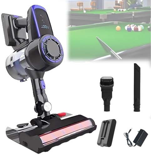 Feiphla Aspiradora Sin Cable, 45kpa/550w/70mins Escoba Aspiradora Sin Cable con RecoleccióN De Polvo Sin Antienredos con Adecuada para Alfombras, Pisos Y Cabello