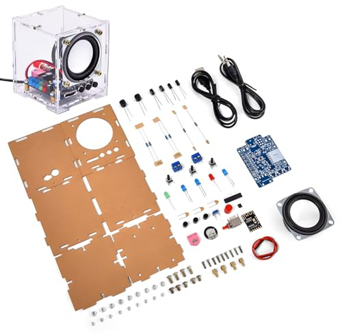 WIYETY Kit de construcción de altavoz Bluetooth para placa base, kit de soldador electrónico, kit de radio DIY, kit de amplificador de audio para proyectos de música en interiores y exteriores