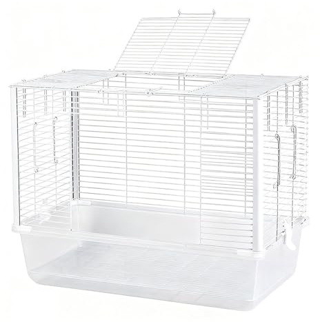 Vogelkäfig Großer Papageienkäfig, erhöhtes Chassis, verhindert Spritzwasser, transparente Sicht, Java-Spatz, Wellensittich Vogelkäfige