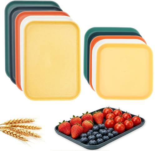 DIYJEP 10 bandejas pequeñas con platos cuadrados (color oscuro)