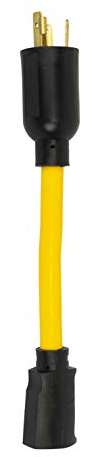 Southwire Generator Adapter Cord - Compact 9-Inch 12/3 STW Cable - With Twist-to-Lock Plug & Single Receptacle - 120V - 15 Amp - Ideal for Contractors & Outdoor Power Needs - Yellow