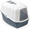 Toilette accessoriata - Lettiera coperta, completa di porta basculante, paletta e filtro al carbone (Azzurro)