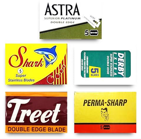 30 Rasierklingen Sampler Astra, Derby, Shark, Treet, Permasharp