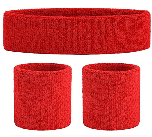 ONUPGO Schweißband Set Sportstirnband Handgelenk gestreifte Schweißbänder Frottee Sporttraining Basketball-Armband Stirnbänder Feuchtigkeitstransport Schweiß absorbierendes Stirnband