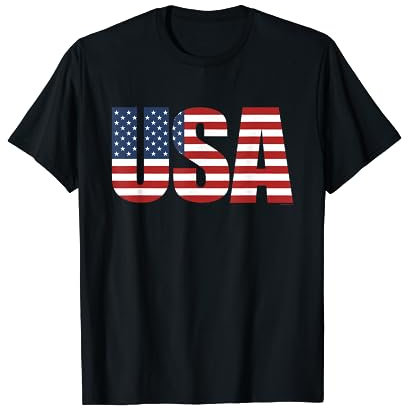 USA T-Shirt für Herren, Frauen und Kinder Flagge USA Amerika T-Shirt