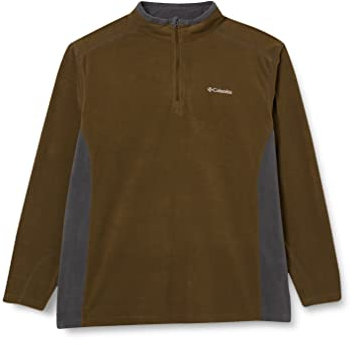 Columbia Klamath Range 2 Half Zip, Felpa In Pile Uomo, Olive Green/Shark, S