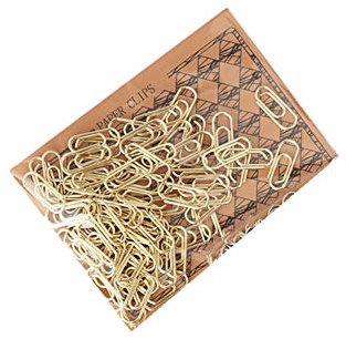 NatSumeBasics Lot de 100 mini trombones en métal avec galvanoplastie dorée de 15 mm, marque-page doré pour bureau, école, accessoires (doré)