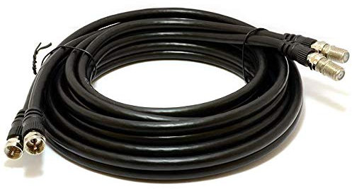 K M Electronics® Twin Satellite Sky HD Extension Twin Shotgun RG6 Cable Lead Coupler Black 5M