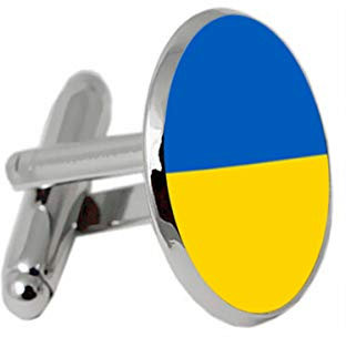 Herren-Flaggen-Hemd Manschettenknöpfe Hochzeit Blau Gelb 1 Paar