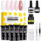 Lagunamoon Polygel Nail Kit, 6 Colours 30g Polygel Nail kit Full Set with Slip Solution,Dual Nail Forms,Nail File,Gel Top Base Coat Gel Nail Polishes Nail Extension Gel Builder Starter Kit Xmas Gift