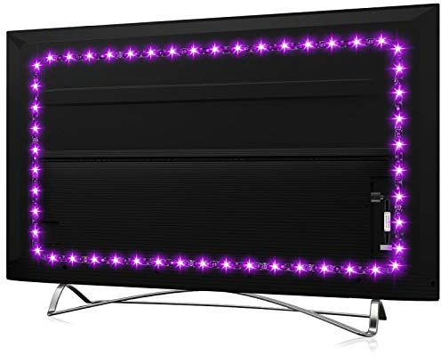 HAMLITE LED TV Hintergrundbeleuchtung für fernseher 32-60 Zoll, 2.5M LED Streifenleuchten USB W-förmiges Kurvendesign, 18 Farben Ändern der TV-Hintergrundbeleuchtung Bias Lighting…