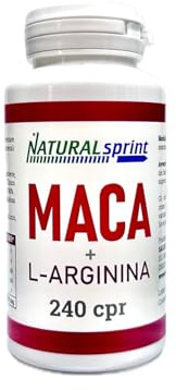 NATURALSPRINT® Potente Energizzante con Maca Peruviana, Arginina e Zinco. 240 Compresse Premium Ad Alta Titolazione per aumento delle prestazioni e della massa muscolare.Vegano e Prodotto in Italia