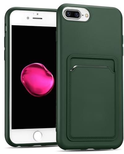 CoolGadget Handyhülle mit Kartenfach für iPhone 7 Plus/8 Plus Grün