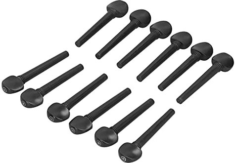 12Pcs Ebenholz Stimmsaitenwirbel 8,7 Cm Holzstimme Ersatzzubehör mit Fischaugen Ebenholz für Oud Violine Geige