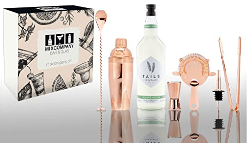 Tails Cocktails Geschenkset classic Mojito 1L (14,9% Vol) mit 6 teiligem Barset Fertig Cocktail Ready to Drink- [Enthält Sulfite]