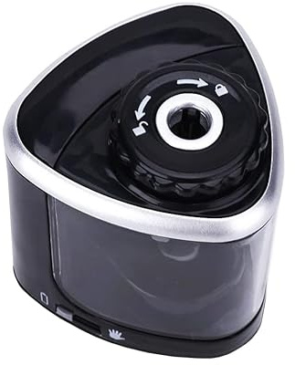 XLKJ Temperamatite Elettrico,Affilatura Manuale ed Elettrica,Alimentato a Batteria, Adatto a Scuola,Aula,Ufficio,Casa ecc,Nero