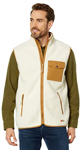 Fjallraven 87073-113-232 Vardag Pile Fleece Vest M Sweatshirt Men's Chalk White-Buckwheat Brown Size S