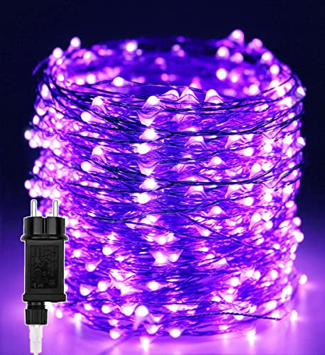 Luci di Natale 50M 500 LED, Catena Luminosa Filo di Rame Viola, Impermeabile Luci Albero di Natale da Esterno Interno Natalizie Decorazioni per Halloween,Festa,Casa, Nozze,Giardino,Matrimonio,Balcone
