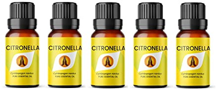 Aroma Energy | Citronella Essential Oil - 50ml (5 x 10ml Bottles) - 100% Pure & Natural