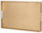 Zosenley Dekoratives Tablett, rechteckiges Kunststofftablett mit Griffen, modernes Kosmetiktablett und Serviertablett für Badezimmer, Küche, Ottomane und Couchtisch, 39,6 x 25,9 cm (Gold)